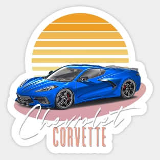 Retro Style Chevrolet Corvette Aesthetic Design Sticker